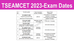 TSEAMCET 2023 Exam Dates