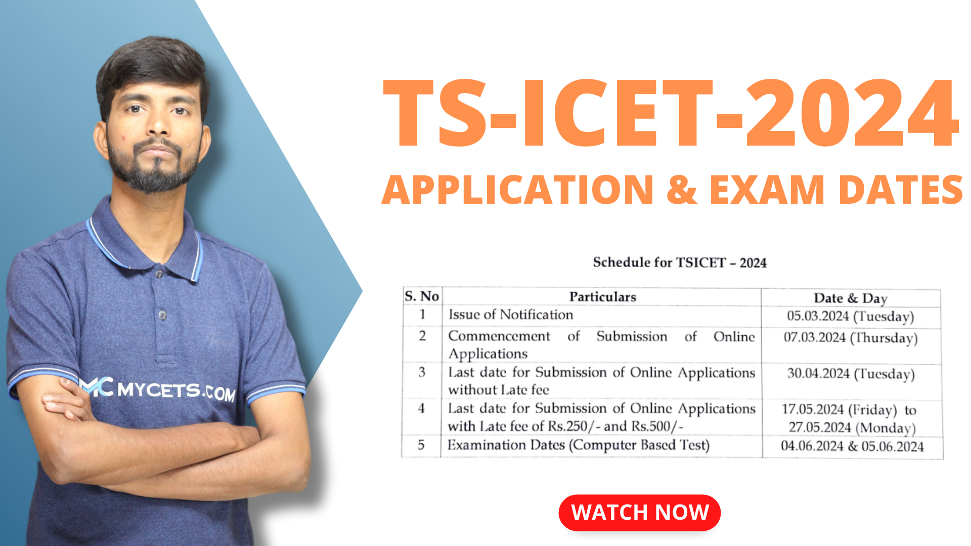 TSICET 2024 Application DatesTS ICET 2024 Application Last Date? Mycets