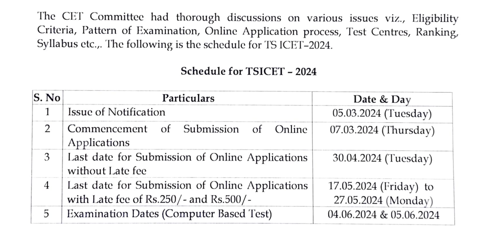 TSICET 2024 Application DatesTS ICET 2024 Application Last Date? Mycets