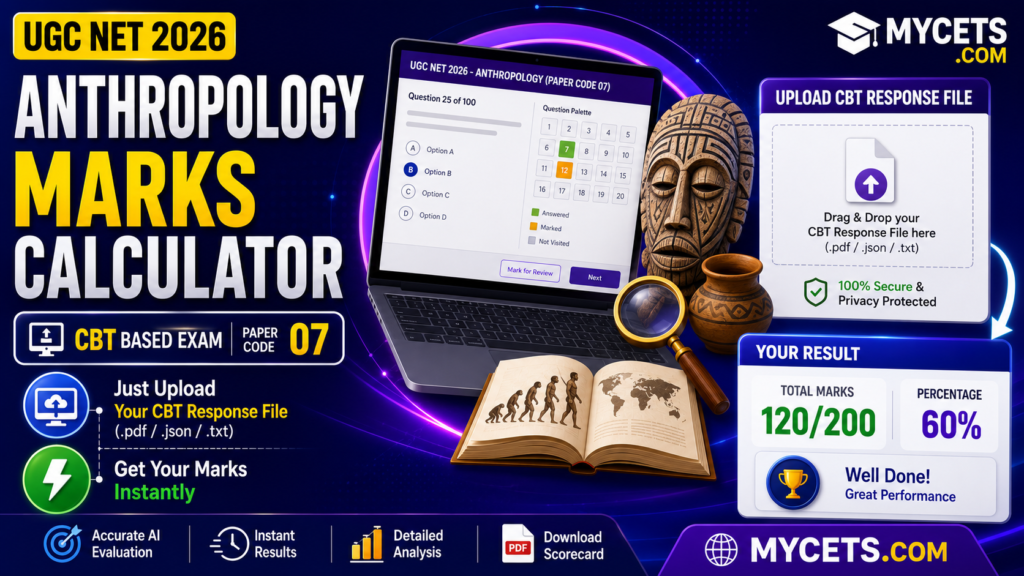 Ugc net 2026 anthropology answer key, ugc net anthropology score calculator, how to count ugc net marks