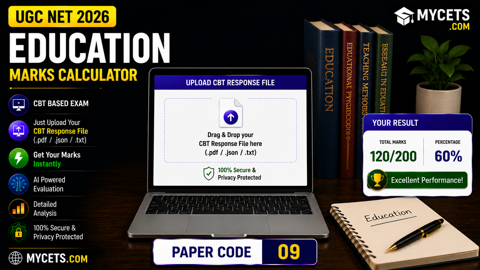 UGC NET 2026 Education Marks Calculator – Subject code 09