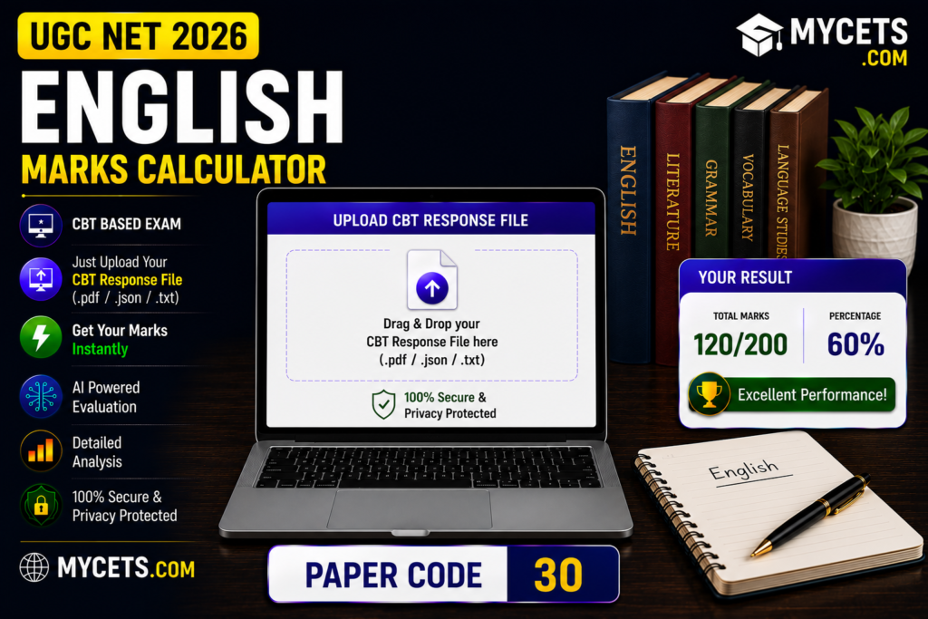 UGC NET English Marks Calculator – Subject code 30 Check Score Fast