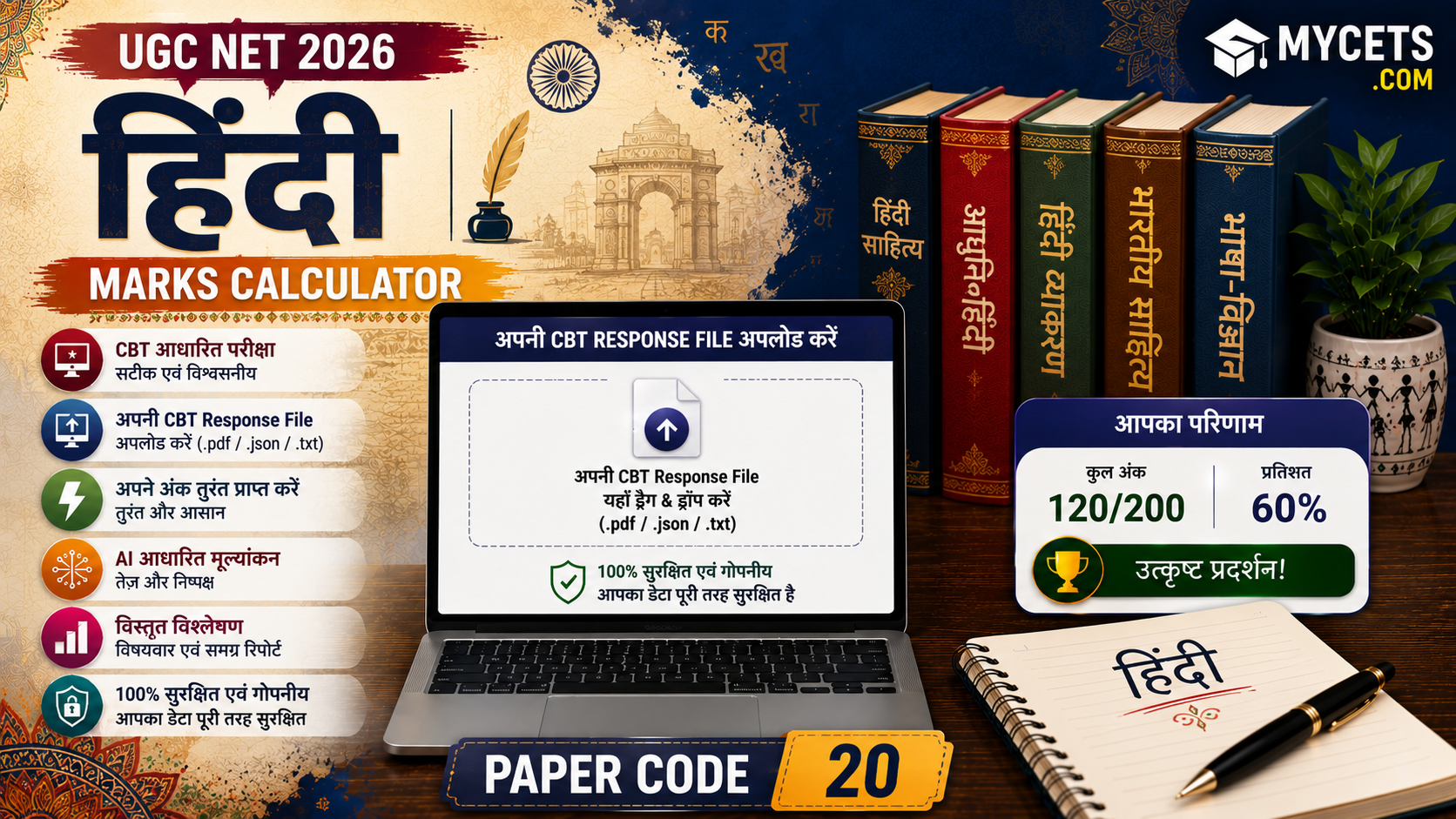 UGC NET Hindi Marks Calculator thumbnail or featured image