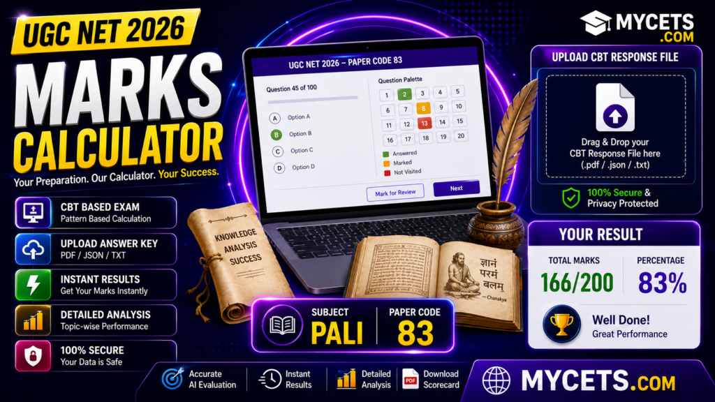 UGC NET Pali Marks Calculator – Check Score Now