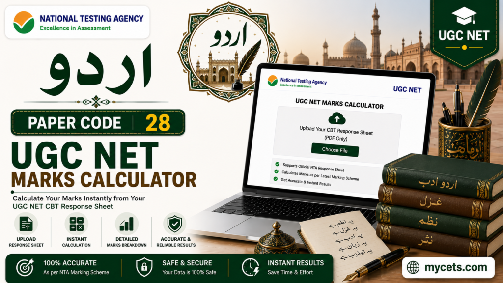 UGC NET Urdu Marks Calculator – Check Score Fast