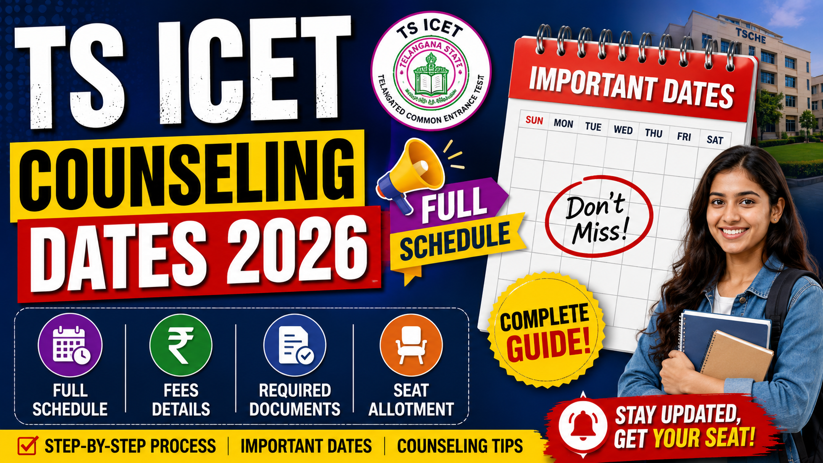 Latest details of TS ICET Counseling Dates 2026