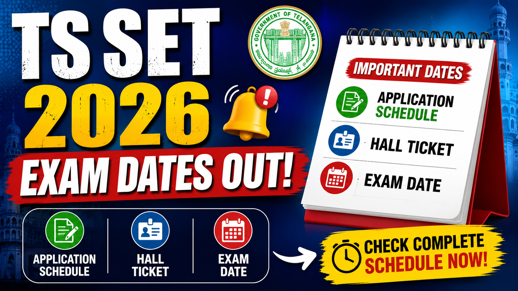 This image tell about the TS SET 2026 Exam dates and other details