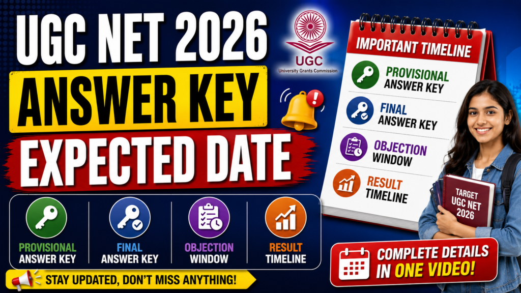 this imahe is about UGC NET 2026 Answer Key Expected Date