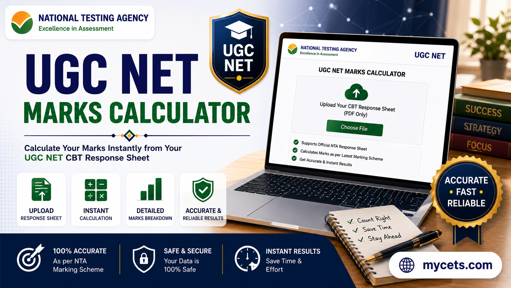 This image is thumbnail and featued image of the post UGC NET Marks Calculator